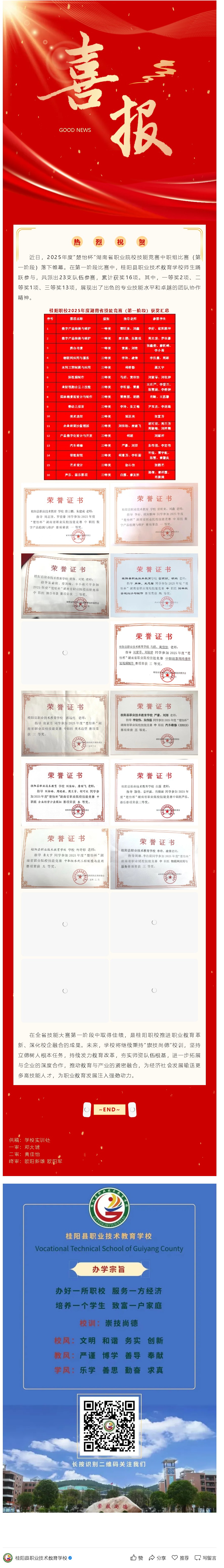获奖16项！桂阳职校2025年度湖南省职业院校技能竞赛（第一阶段）喜获佳绩